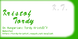 kristof tordy business card